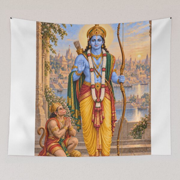 Item preview, Lord Rama Avatar - Hanuman Devotional Wall Art designed and sold by Homyar.