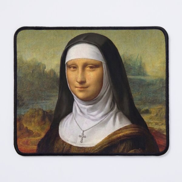 Item preview, Nun Mona Lisa - Wearing A Cross designed and sold by ShabanMerch⭐⭐⭐.