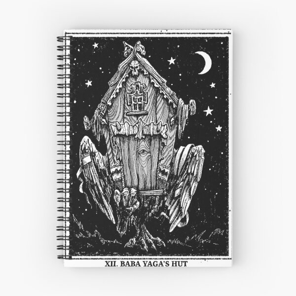 Item preview, BabaYaga's Hut - Slavic folklore linocut art  designed and sold by Yanuta.