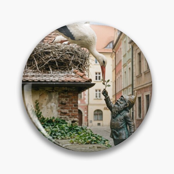 Item preview, Stork Nest Helper Gnome Art Print – Spring Symbol Gift, Poland Travel Decor designed and sold by Purrfecta.