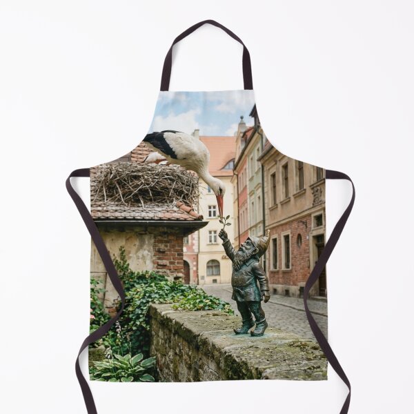 Item preview, Stork Nest Helper Gnome Art Print – Spring Symbol Gift, Poland Travel Decor designed and sold by Purrfecta.