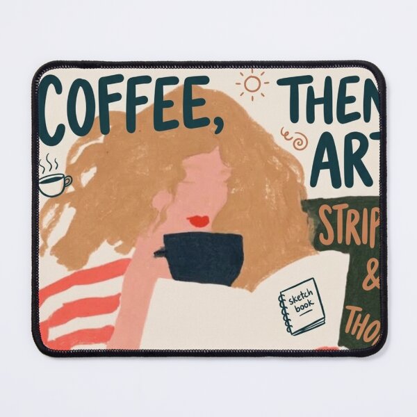 Item preview, Espresso Yourself Before You Sketch Yourself: A Striped Fashion Disaster Slips Into Coffee-Coma Canon designed and sold by Print Fiction.