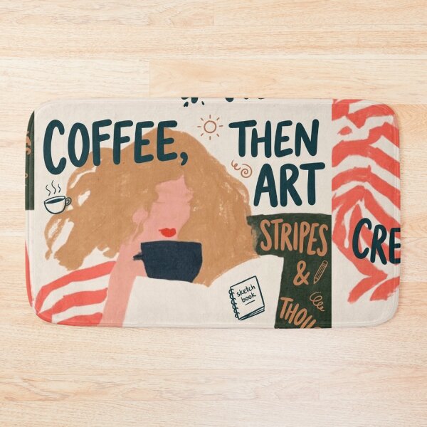 Item preview, Espresso Yourself Before You Sketch Yourself: A Striped Fashion Disaster Slips Into Coffee-Coma Canon designed and sold by Print Fiction.