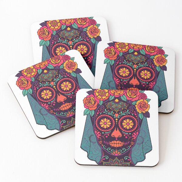 Item preview, Catrina Colorful Sugar Skull Illustration designed and sold by Ojo de Lilith.