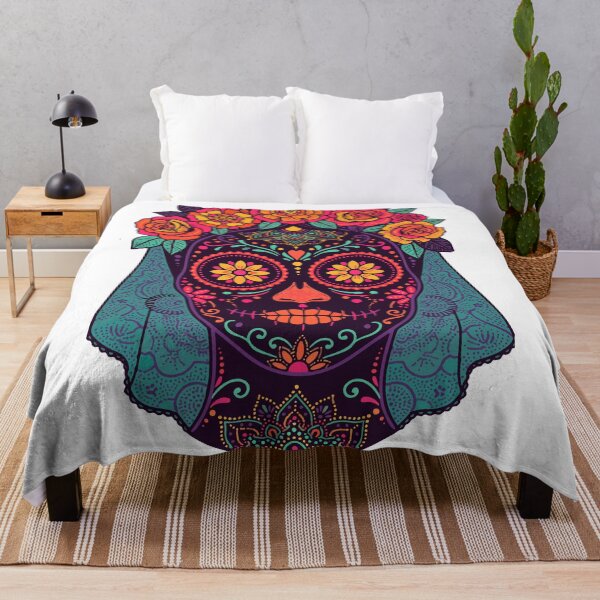 Item preview, Catrina Colorful Sugar Skull Illustration designed and sold by  Ojo de Lilith.