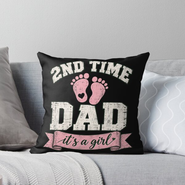 Item preview, Pink Footprints Daddy Girl Announcement for 2nd Time designed and sold by ROUX-ART.