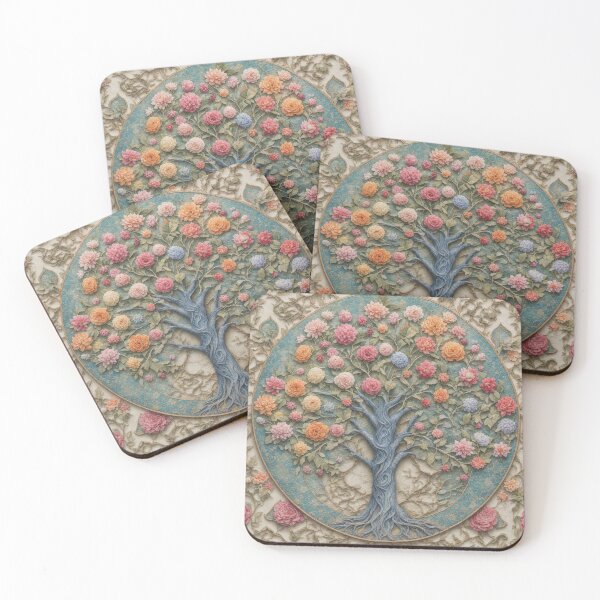 Item preview, Tree of Life Floral Relief Bas Relief Mosaic Art designed and sold by pinkal.