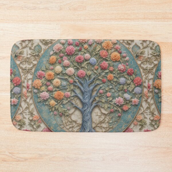 Item preview, Tree of Life Floral Relief Bas Relief Mosaic Art designed and sold by pinkal.