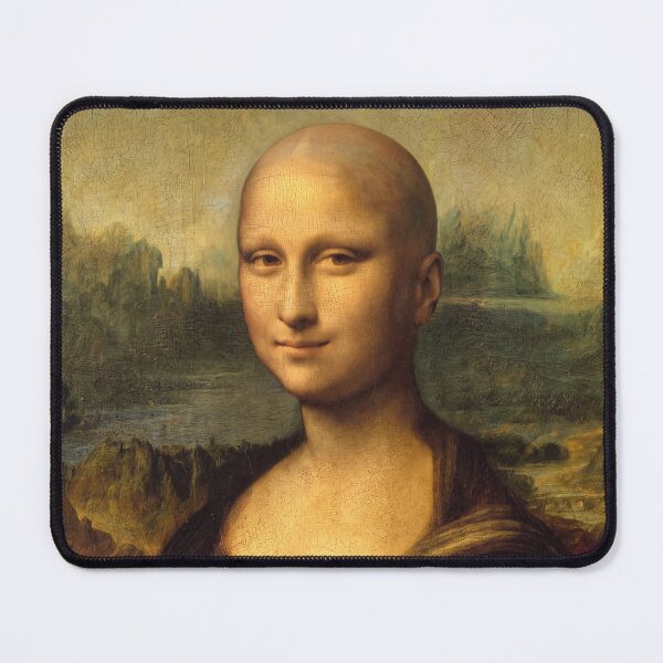Item preview, Bald Mona Lisa - Funny Cursed Image Art Parody designed and sold by ShabanMerch⭐⭐⭐.