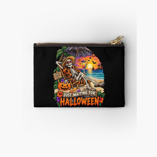 Item preview, Just Waiting for Halloween Skeleton Beach - Funny Tropical Halloween Skeleton designed and sold by Rtcraftani.