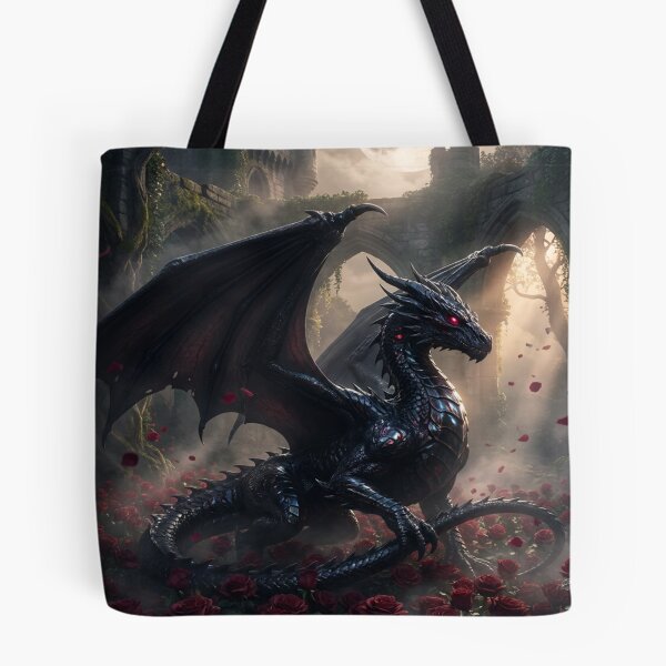 Item preview, Gothic Rose Dragon Beneath the Crimson Moon designed and sold by JanjjaSoulInk.