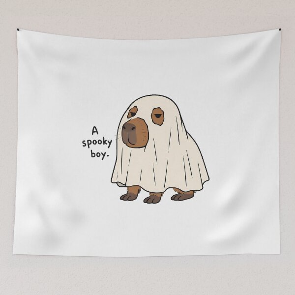 Item preview, Capybara Ghost Melancholy Cartoon Halloween Animal designed and sold by chattsuede.