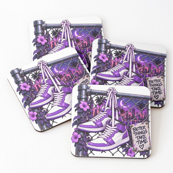 Item preview, Better Things Take Time – Purple Street Style Sneakers designed and sold by TinyWeird.
