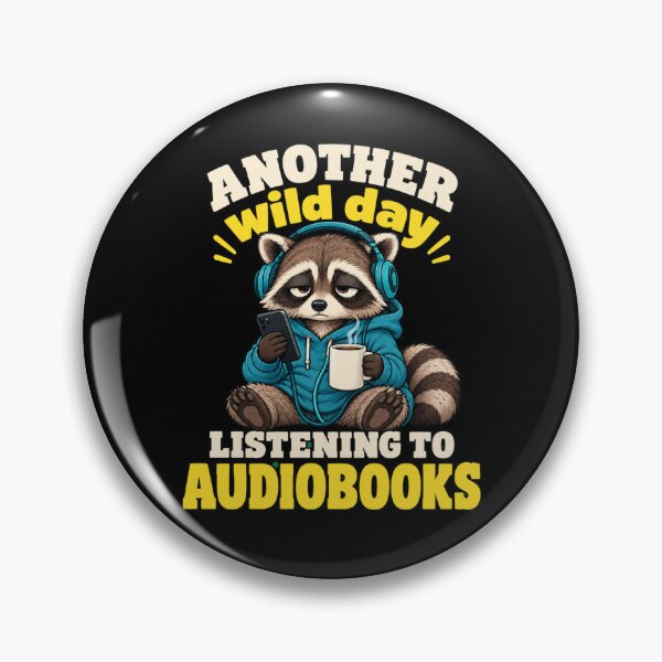 Item preview, Audiobooks Wild Day Raccoon Listening in Style designed and sold by ROUX-ART.