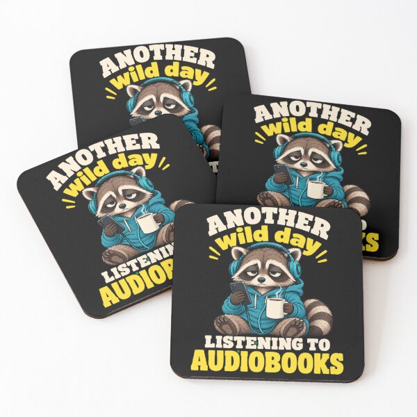 Item preview, Audiobooks Wild Day Raccoon Listening in Style designed and sold by ROUX-ART.