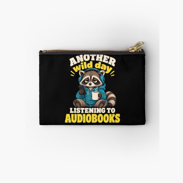 Item preview, Audiobooks Wild Day Raccoon Listening in Style designed and sold by ROUX-ART.