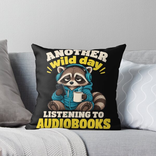 Item preview, Audiobooks Wild Day Raccoon Listening in Style designed and sold by ROUX-ART.