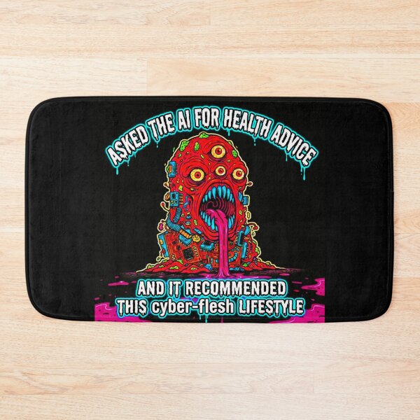 Item preview, Asked The AI For Health Advice - Cyber-Flesh Dystopia Art designed and sold by OmniaGlobal.