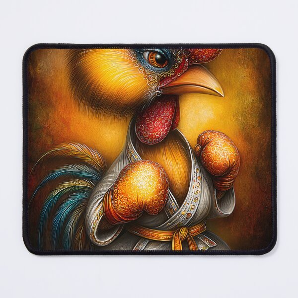 Item preview, Colorful Rooster in Karate Gi with Boxing Gloves designed and sold by Artessie.