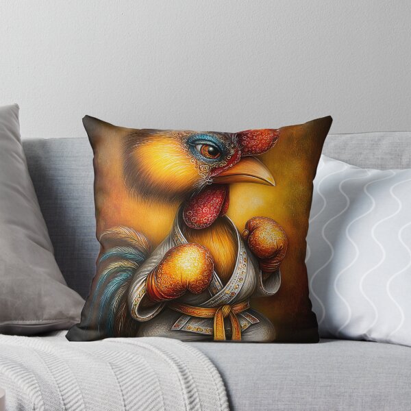 Item preview, Colorful Rooster in Karate Gi with Boxing Gloves designed and sold by Artessie.