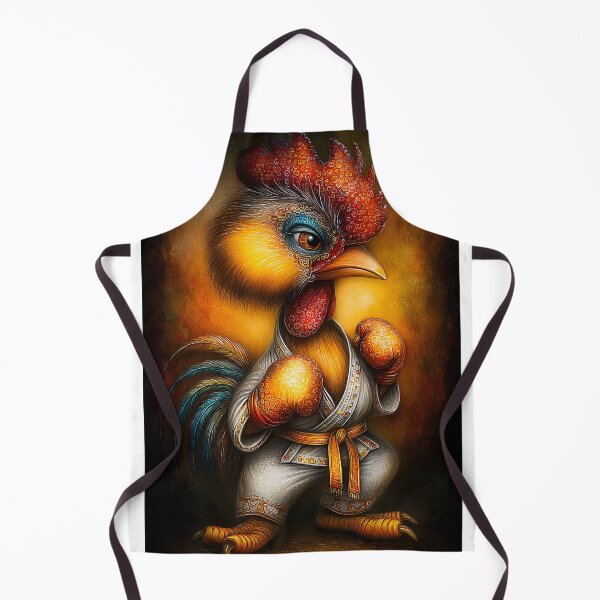 Item preview, Colorful Rooster in Karate Gi with Boxing Gloves designed and sold by Artessie.