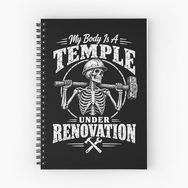 Item preview, temple Under Renovation Skeletal Construction Humor designed and sold by ROUX-ART.