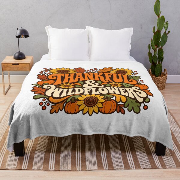 Item preview, Thankful Wildflowers Groovy Autumn Floral Thanksgiving designed and sold by chattsuede.