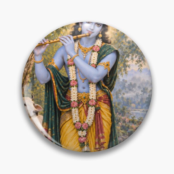 Item preview, Avatar del Señor Krishna - Arte devocional de flauta de Vrindavan designed and sold by Homyar.