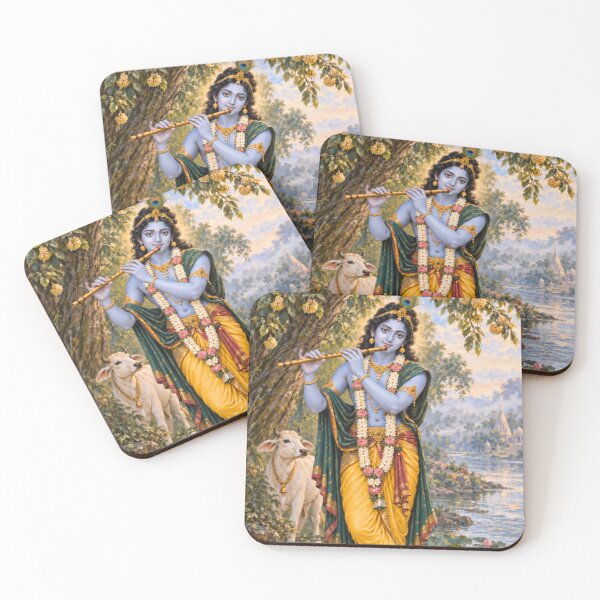 Item preview, Lord Krishna Avatar - Vrindavan Flute Devotional Art designed and sold by Homyar.
