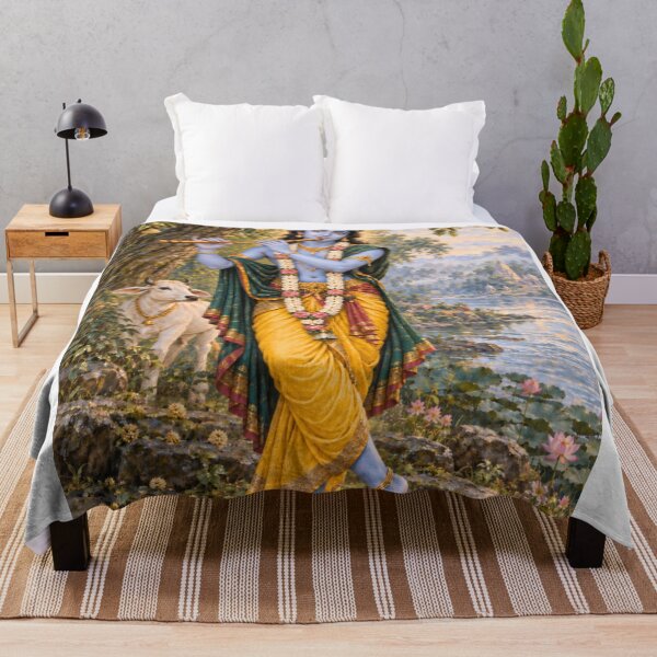 Item preview, Lord Krishna Avatar - Vrindavan Flute Devotional Art designed and sold by Homyar.