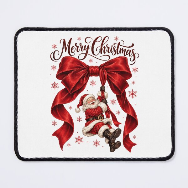 Item preview, Christmas Santa Red Bow Holiday Festive Artwork designed and sold by ROUX-ART.