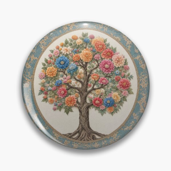 Item preview, Tree of Life Dahlia Floral Damask Tapestry Art designed and sold by pinkal.