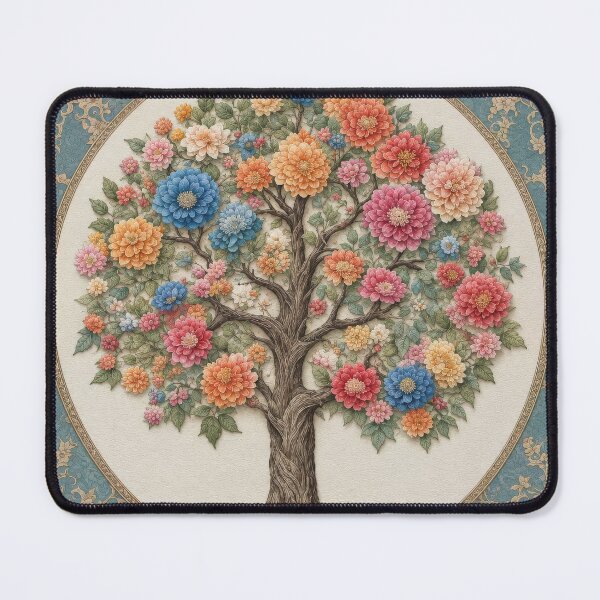 Item preview, Tree of Life Dahlia Floral Damask Tapestry Art designed and sold by pinkal.