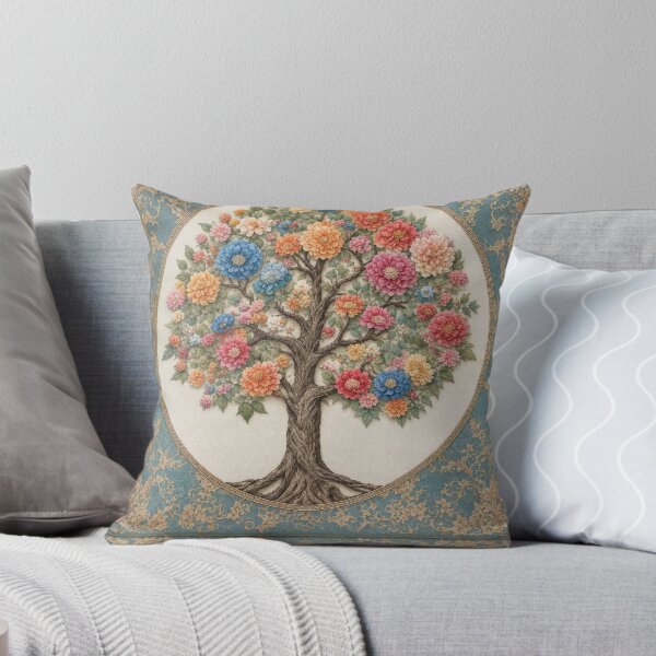 Item preview, Tree of Life Dahlia Floral Damask Tapestry Art designed and sold by pinkal.