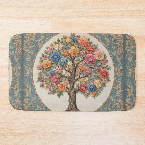 Item preview, Tree of Life Dahlia Floral Damask Tapestry Art designed and sold by pinkal.