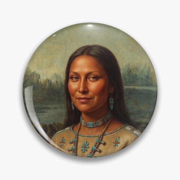 Item preview, Native American Mona Lisa - Indigenous Culture Art Parody designed and sold by ShabanMerch.