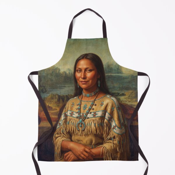 Item preview, Native American Mona Lisa - Indigenous Culture Art Parody designed and sold by ShabanMerch⭐⭐⭐.