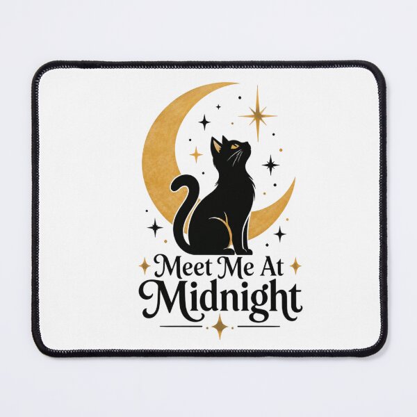 Item preview, Meet Me At Midnight Black Cat Crescent Moon designed and sold by Sanika arts .