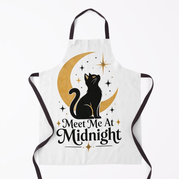 Item preview, Meet Me At Midnight Black Cat Crescent Moon designed and sold by Sanika arts .
