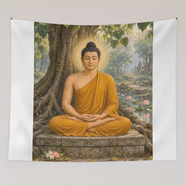 Item preview, Buddha Avatar of Vishnu - Bodhi Tree Meditation Art designed and sold by Homyar.