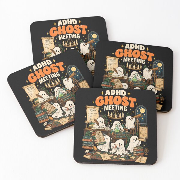 Item preview, ADHD Ghost Meeting Funny Spooky Productivity Art designed and sold by ROUX-ART.