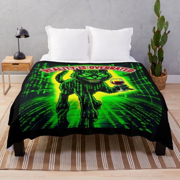 Item preview, Catrix - Reality Is Overrated - Cyberpunk Grin Art designed and sold by OmniaGlobal.