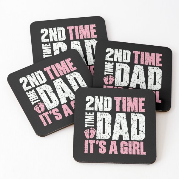 Item preview, girlfriend 2nd time dad its a girl pink distressed quote designed and sold by ROUX-ART.