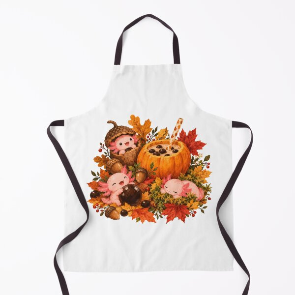 Item preview, Pumpkin Axolotl Autumn Tea Boba Fan designed and sold by chattsuede.