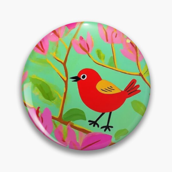 Artikelvorschau, Verspielte Illustration eines roten Vogels und einer rosa Bougainvillea entworfen und verkauft von BLUESKY11a.