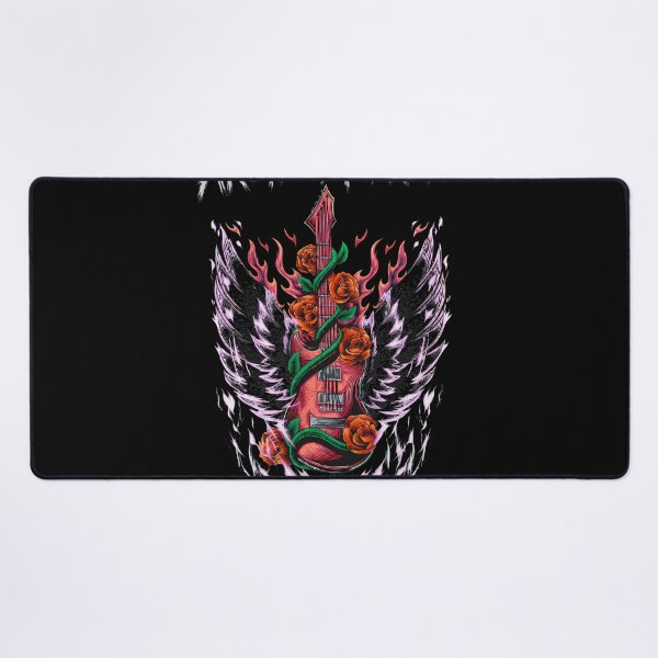 Item preview, Arctics Monkeyss Flaming Guitar Rose Wings Rock Band  designed and sold by ZenobiaKingsley.