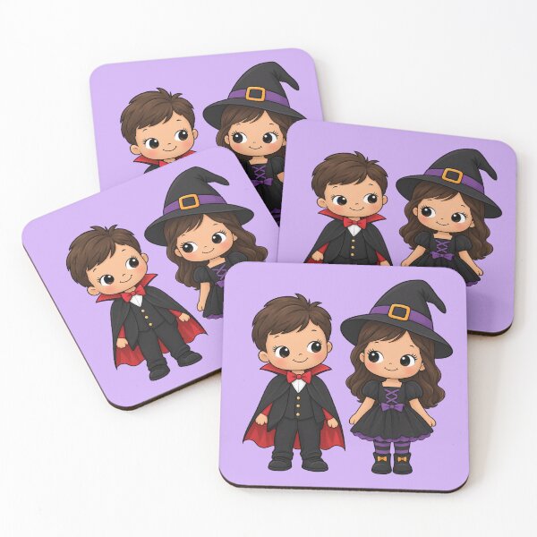 Item preview, Cute Chibi Halloween Vampire Boy Witch Girl designed and sold by littlepiptales.