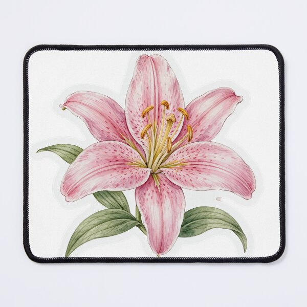 Item preview, Pink Lily Minimalist Line Art | Botanical Tattoo Design | Single Flower Sticker designed and sold by FineLineBotanical .