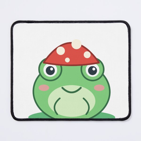 Item preview, Cute Kawaii Frog with Mushroom Hat - Cottagecore designed and sold by Mooncap Studio.