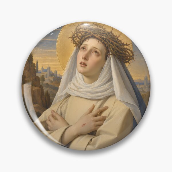 Item preview, Saint Catherine of Siena - Classic Renaissance Sacred Art Painting designed and sold by Crux Fidelis.